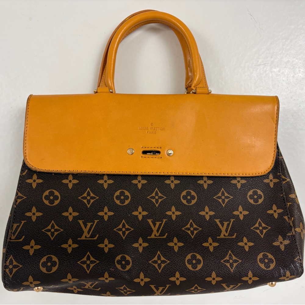 Luxury Venus Brown Monogram Canvas Brea Small Briefcase - Picture 5 of 12